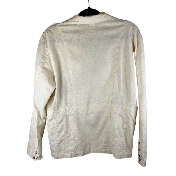 Biilblass Jeanswear White Button Up Collar Long Sleeved Jacket - Picture 2 of 4